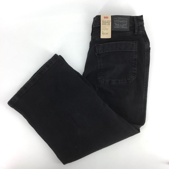 Levi's Mile High Cropped Wide Leg Black Jeans NWT - Picture 7 of 7